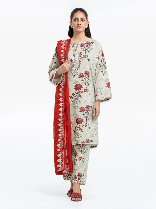 Pret 3Pc Printed Khaddar Suit