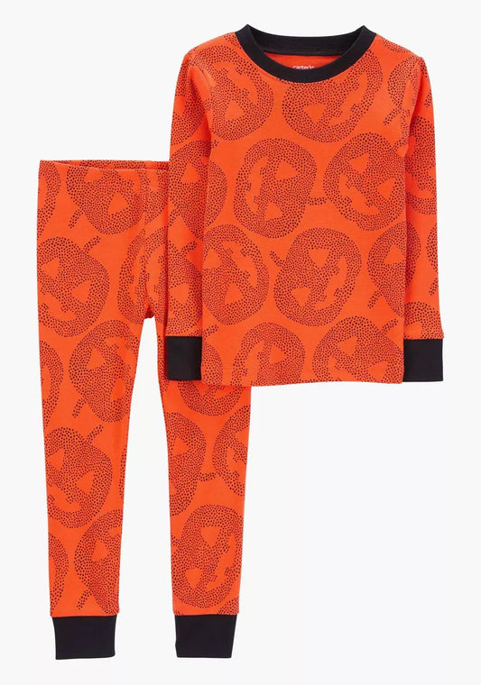 ZA 0003Carter's 2-Piece Halloween Pumpkins 100% Snug Fit Pajama Set