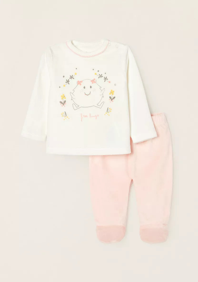 Zippy Round Neck Graphic Printed Pyjama Set