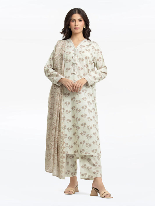 Pret 3Pc Printed Khaddar Suit