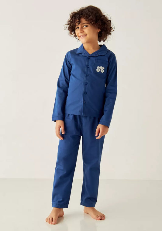 Juniors Embroidered Cotton Shirt and Pyjama Set