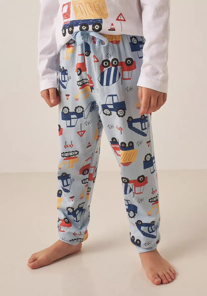 Juniors Vehicle Print T-shirt and Pyjama Set