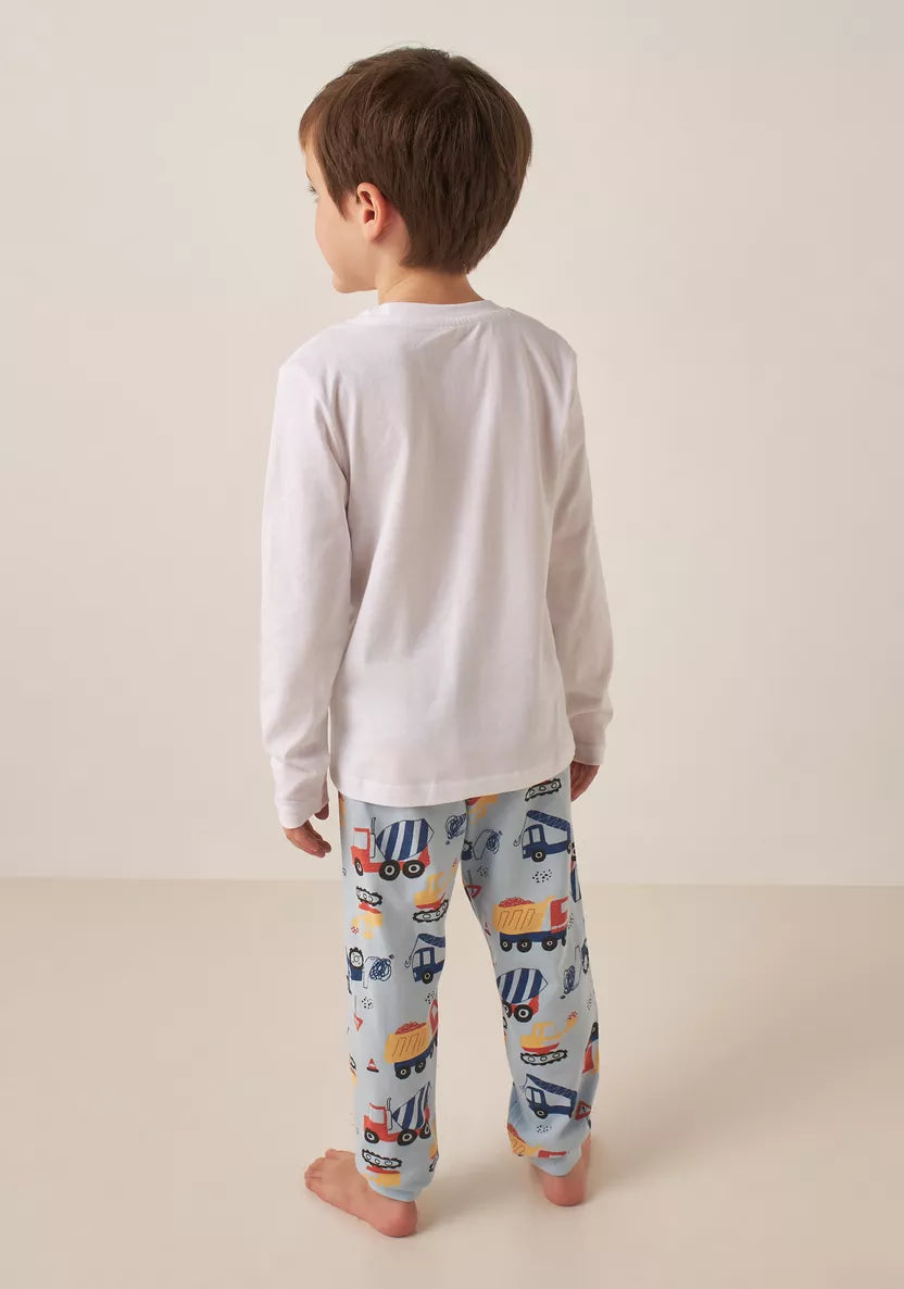 Juniors Vehicle Print T-shirt and Pyjama Set