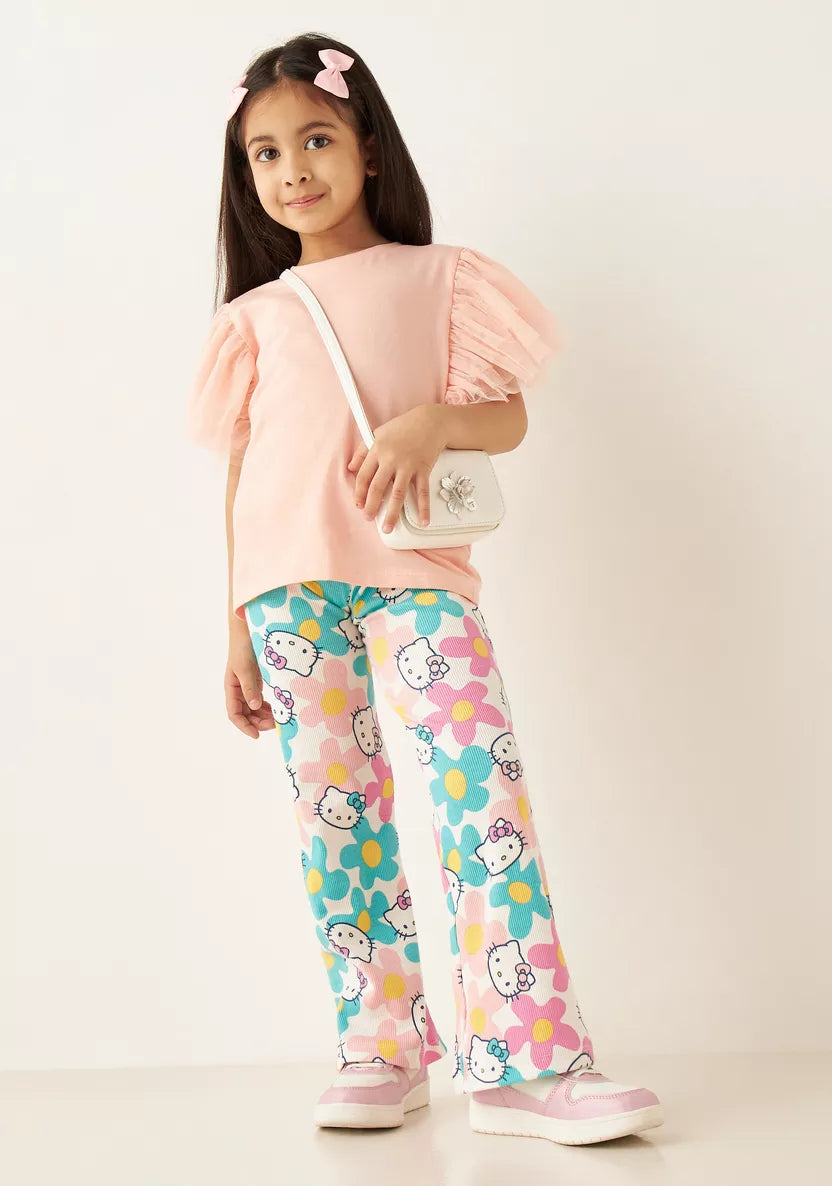 Sanrio Hello Kitty Print Flared Leggings with Elasticated Waistband - Set of 2