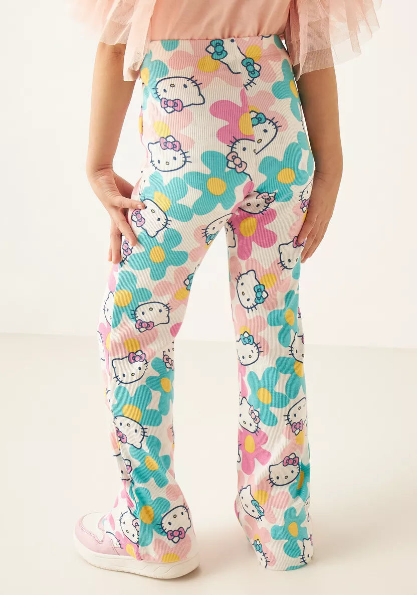 Sanrio Hello Kitty Print Flared Leggings with Elasticated Waistband - Set of 2