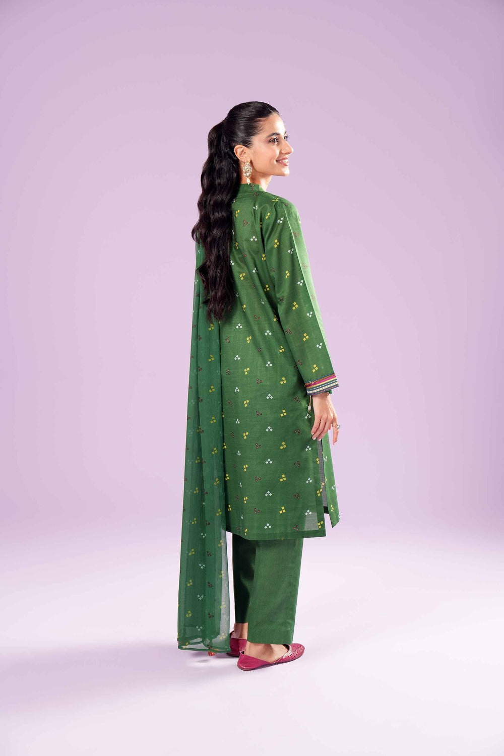 3 Piece - Printed Embroidered Suit